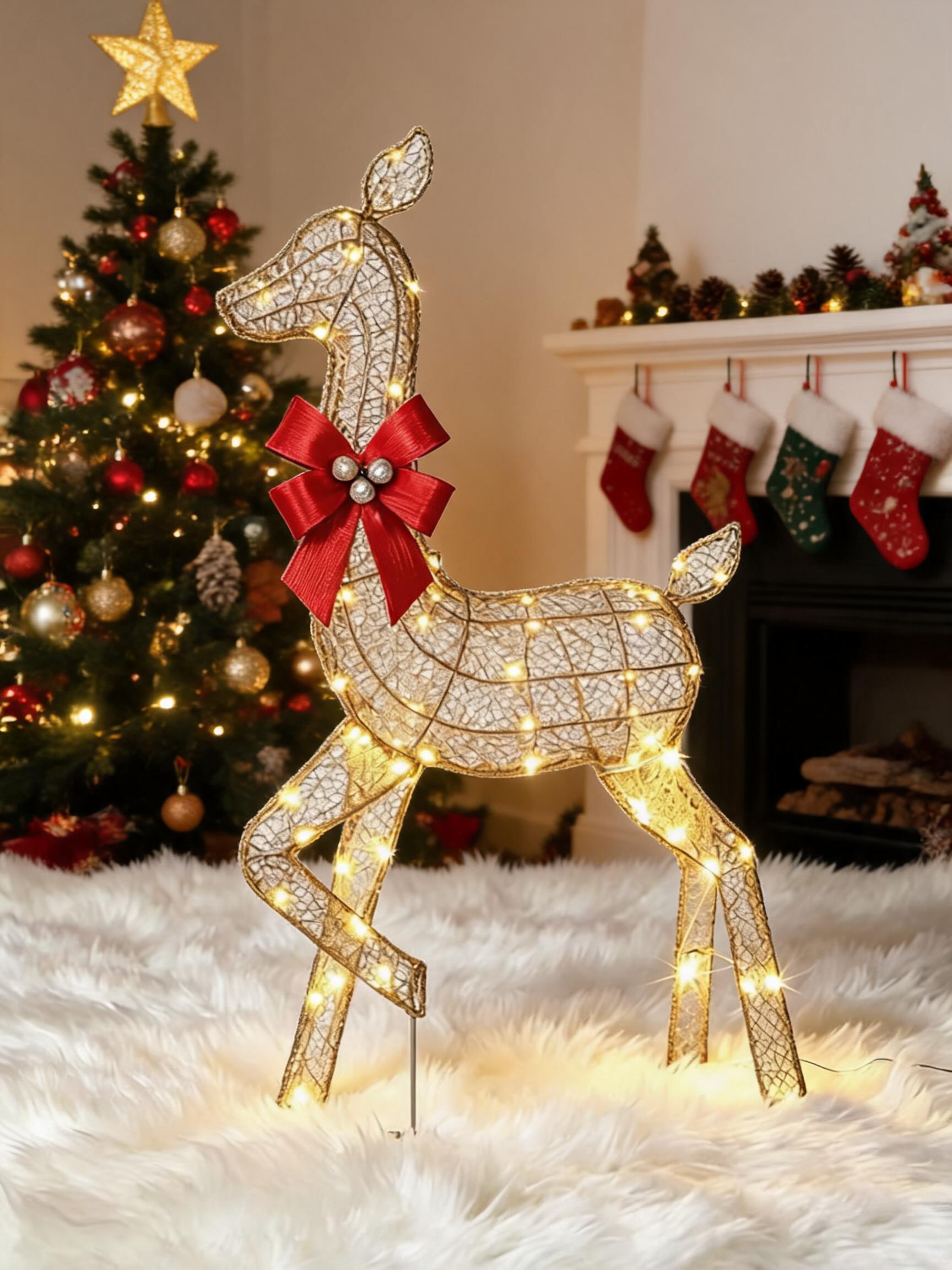 Up Lighting Decor - Набор из 3 светящихся рождественских оленей,