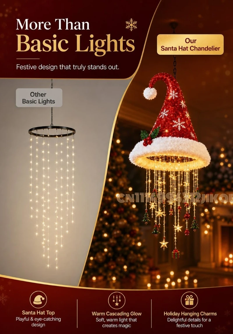 Подвесная люстра в виде шапки  – обзор и цена Lighting Christmas Decor